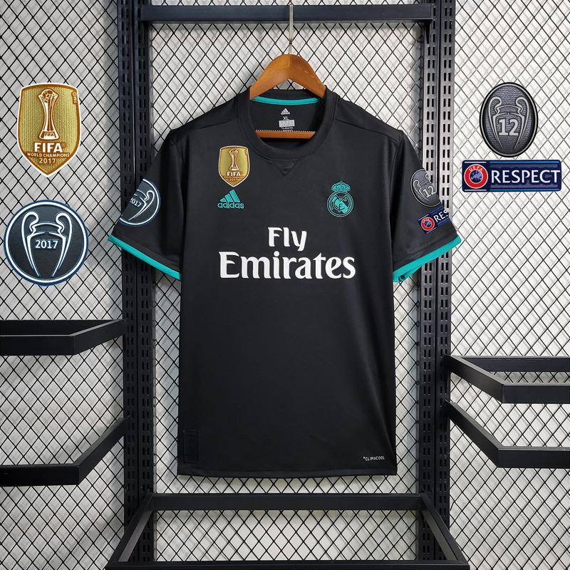 Camisa Retro Real Madrid Away 2017/18 Preto