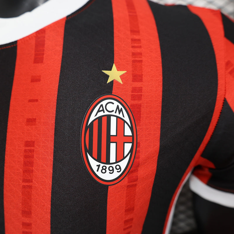 Camisa do Milan Titular 24/25 Vermelha+preta