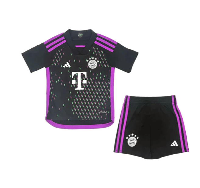 Conjunto Infantil Bayern de Munique Away 23/24 - Preto - DA Sports Oficial