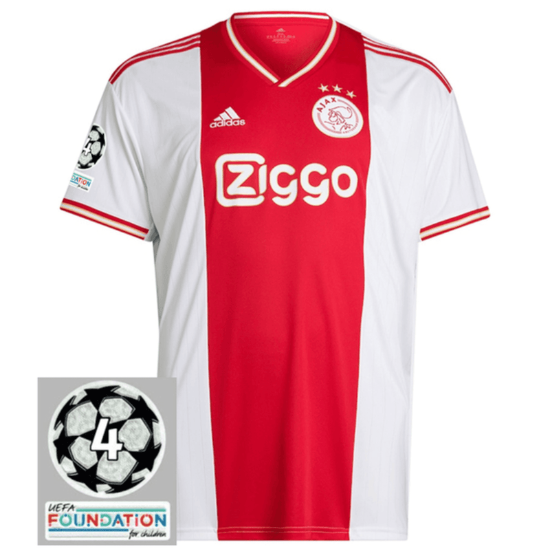 Camisa Ajax I [Patch Champions League] 21/22 Adidas - Branco e Vermelho - Loja da Seven