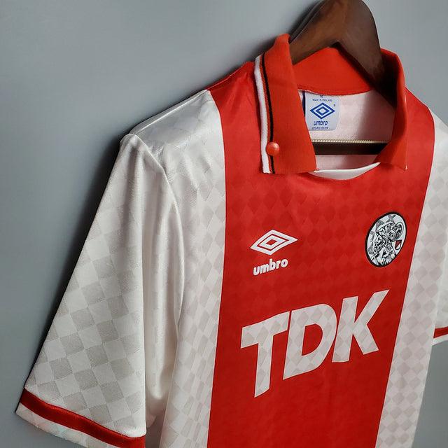 Camisa Ajax Retrô 1990-1992 Vermelha e Branca - Umbro - DA Sports Oficial