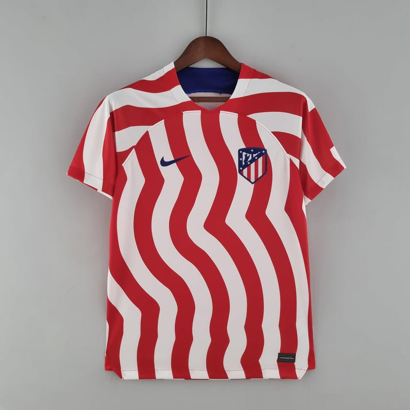 Camisa Atlético de Madrid Home 22/23 s/n° Torcedor Masculina - Vermelho e Branco - Loja da Seven