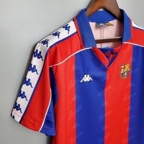 Camisa Barcelona Retrô 1992/1995 Azul e Vermelha - Kappa - DA Sports Oficial