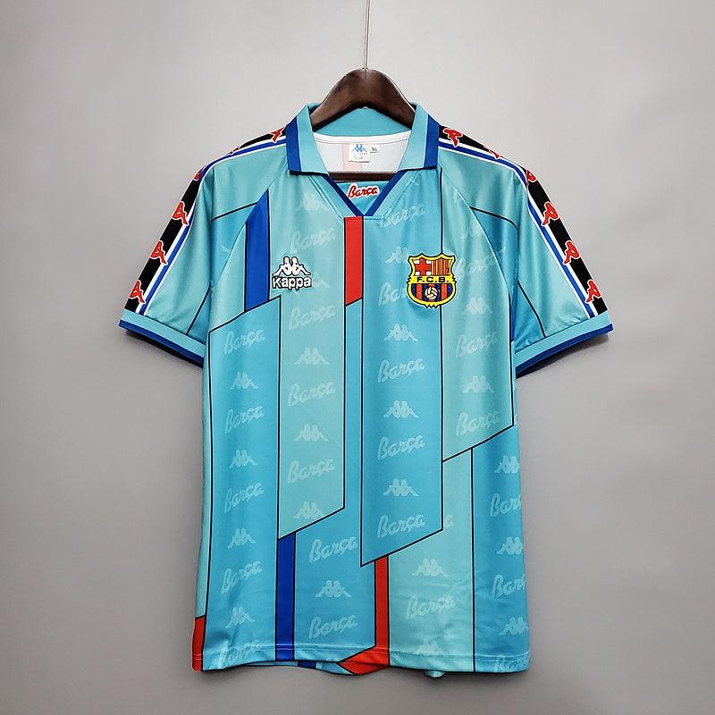 Camisa Barcelona Retrô 1996/1997 Azul Clara - Kappa - DA Sports Oficial