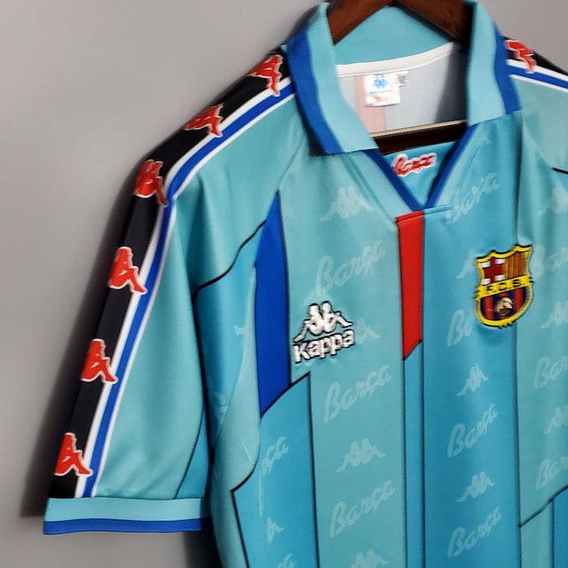 Camisa Barcelona Retrô 1996/1997 Azul Clara - Kappa - DA Sports Oficial