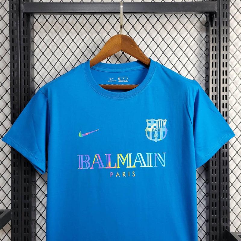 Camisa Barcelona x Balmain 24/25 s/n° Torcedor Masculino - Azul - Loja da Seven