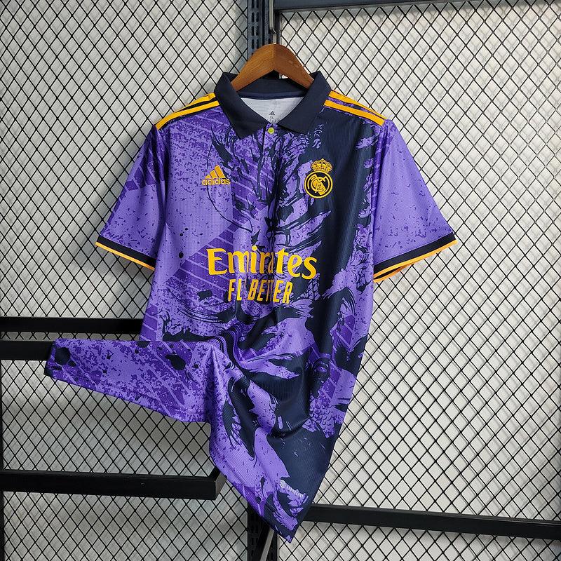 Camisa Edição Especial Real Madrid 23/24 Dragão roxo e preto - Loja da Seven