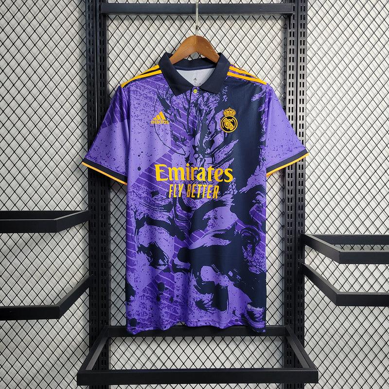 Camisa Edição Especial Real Madrid 23/24 Dragão roxo e preto - Loja da Seven