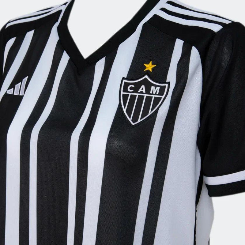 Camisa Feminina Atlético Mineiro I 23/24 Adidas - Preto e Branco - Loja da Seven