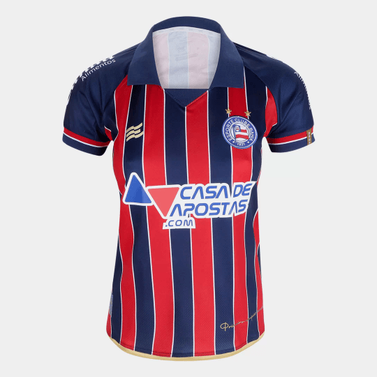 Camisa Feminina Bahia II 22/23 Esquadrão - Vermelha e Azul - Loja da Seven