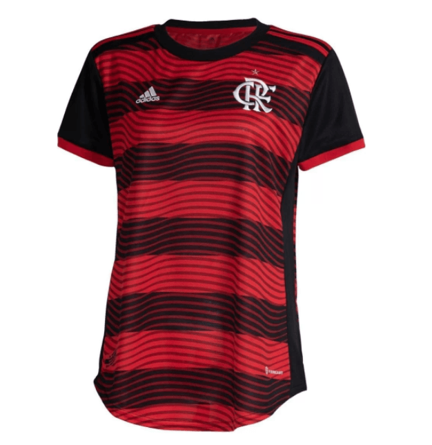 Camisa Feminina Flamengo I 22/23 Adidas - Rubro Negro - Loja da Seven