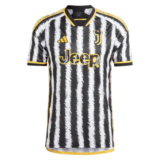 Camisa Juventus Home 23/24 s/n° Torcedor Masculino - Branco e Preto - Loja da Seven