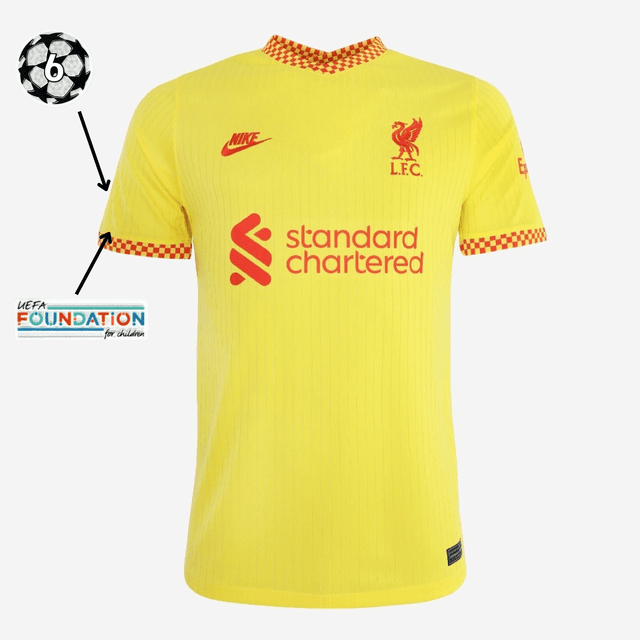 Camisa Liverpool III [UEFA Champions League] 21/22 Nike - Amarelo - Loja da Seven