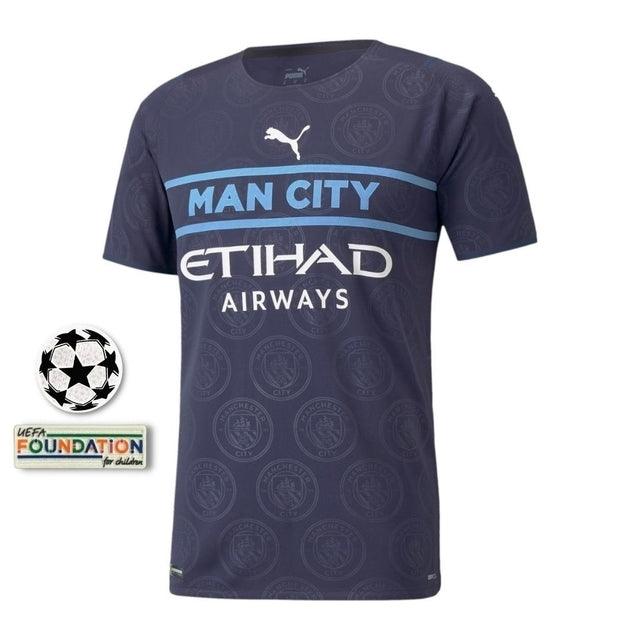 Camisa Manchester City III [UEFA Champions League] 21/22 Puma - Azul Escuro - Loja da Seven