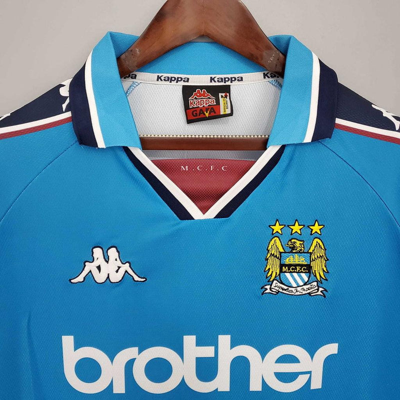 Camisa Manchester City Retrô 1997/1998 Azul - Kappa - DA Sports Oficial