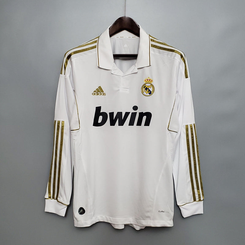 Camisa Manga Longa Real Madrid 11/12 Adidas - Branco - DA Sports Oficial