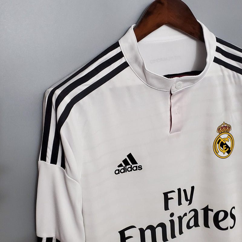 Camisa Manga Longa Real Madrid 14/15 Adidas - Branco - DA Sports Oficial