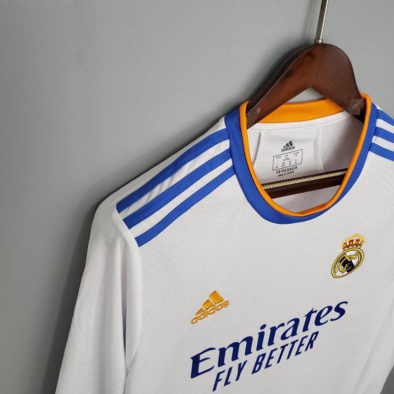 Camisa Manga Longa Real Madrid 21/22 Adidas - Branco - DA Sports Oficial