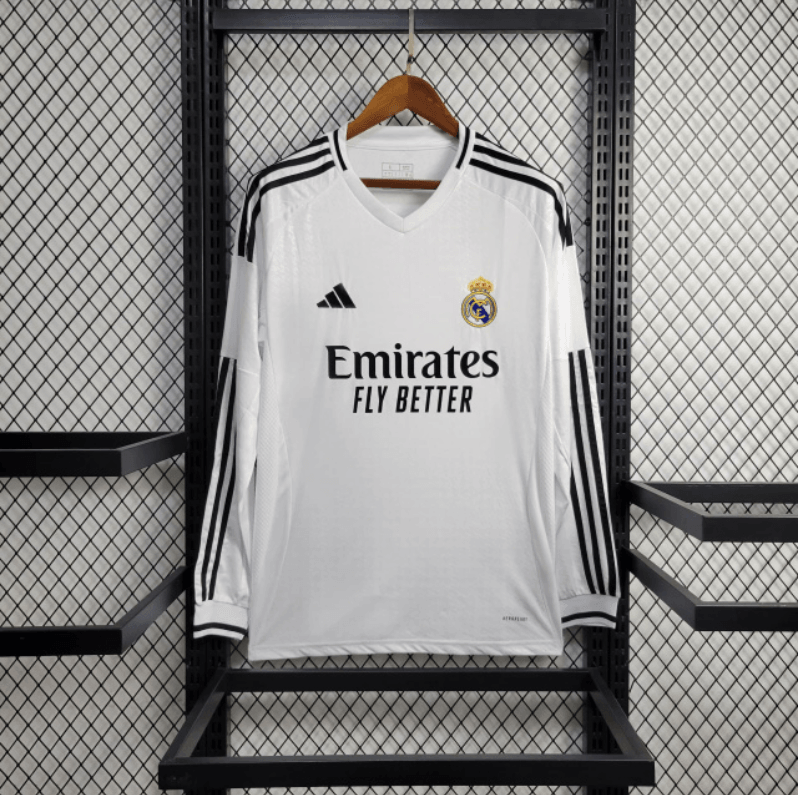 Camisa Manga Longa Real Madrid 24/25 Adidas - Branco - DA Sports Oficial