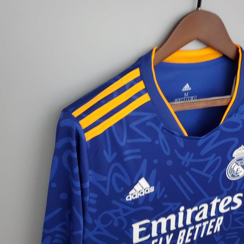 Camisa Manga Longa Real Madrid II 21/22 Adidas - Azul - DA Sports Oficial