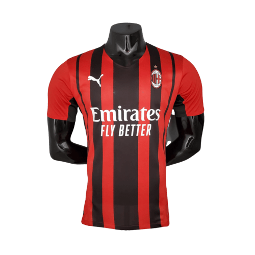 Camisa Milan 21/22 - Vermelha e Preta - Puma - Masculino Jogador - Loja da Seven