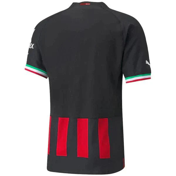 Camisa Milan Home 22/23 s/n° Torcedor Masculino - Vermelho e Preto - Loja da Seven