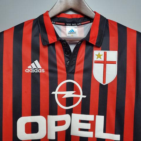 Camisa Milan Retrô 1999/2000 Vermelha e Preta - Adidas - DA Sports Oficial