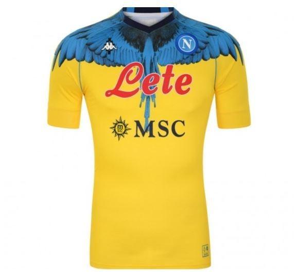 Camisa Napoli 21/22 Kappa x Marcelo Burlon - Amarelo - Loja da Seven