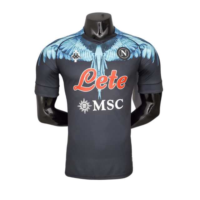 Camisa Napoli 21/22 - Preta - Kappa - Masculino Jogador - Loja da Seven