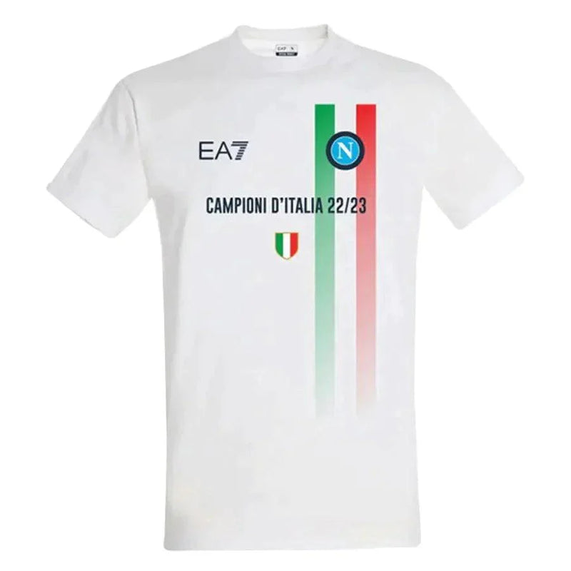 Camisa Napoli Campioni D'Italia 22/23 EA7 Torcedor Masculino - Branco - Loja da Seven