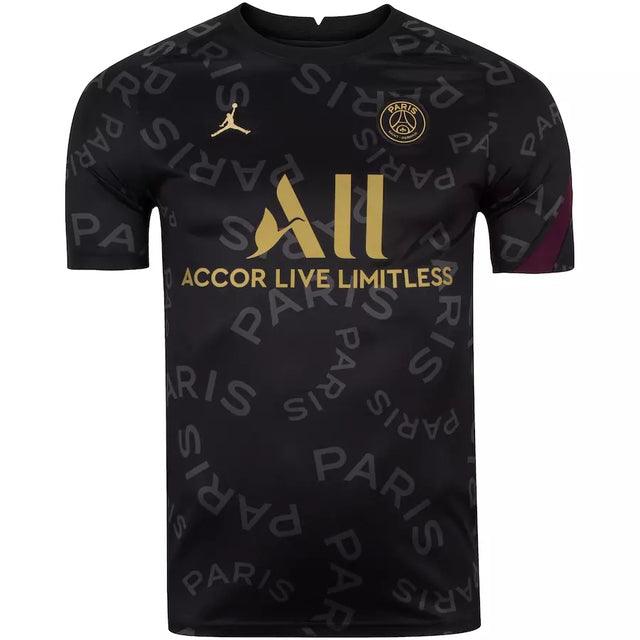 Camisa Pré-jogo PSG 20/21 Jordan - Preto e Dourado - Loja da Seven