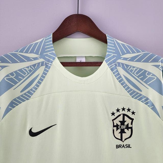 Camisa Pré-Jogo Seleção Brasil 2022 Nike - Verde Claro - Loja da Seven