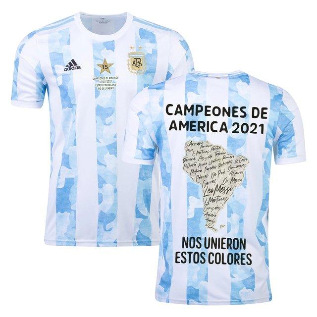 Camisa Seleção Argentina [Edição Campeões da América] 21/22 Adidas - Azul e Branca - Loja da Seven