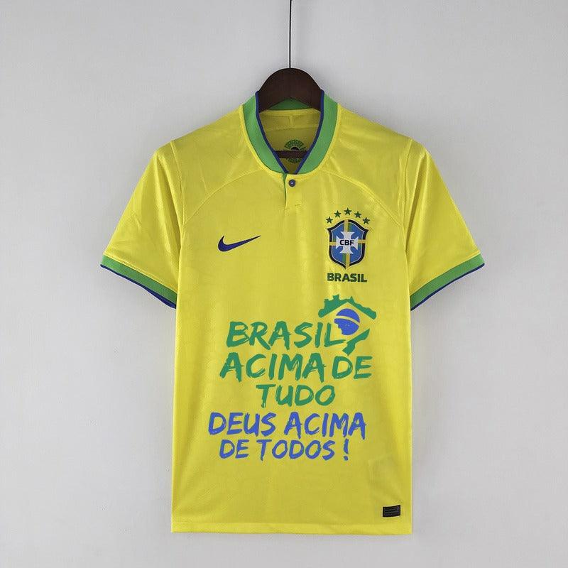 Camisa Seleção Brasil I 22/23 Nike - Amarelo - Bolsonaro #22 - Loja da Seven