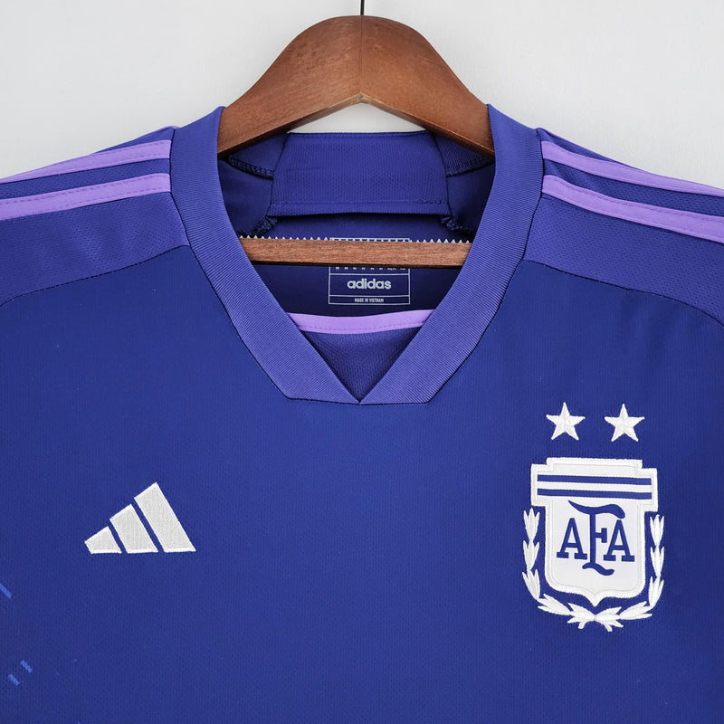 Camisa Seleção da Argentina II [Com Patch Copa do Mundo] 2022 Adidas - Roxo - Loja da Seven