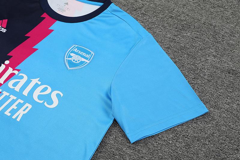 Camiseta Arsenal 23/24 - Treino - Azul Claro/Preto - Loja da Seven