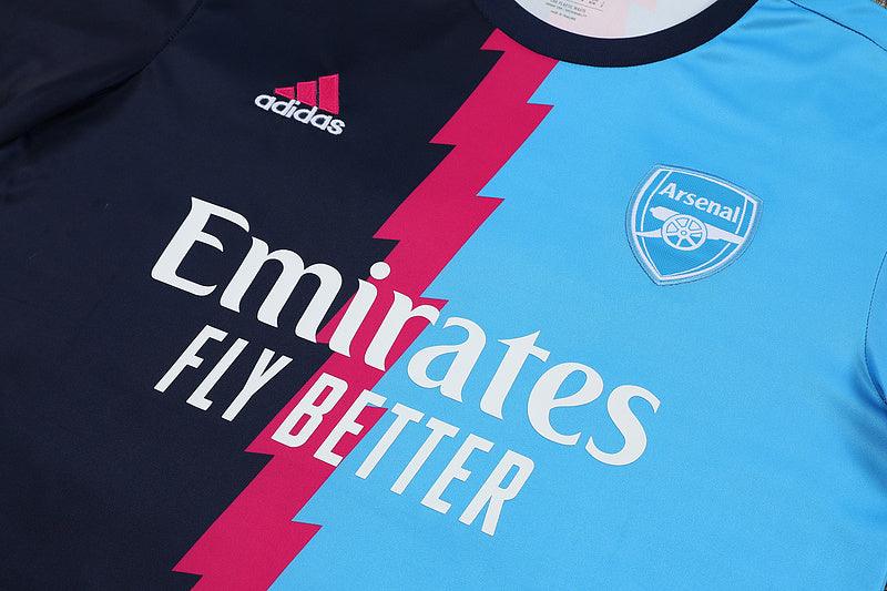 Camiseta Arsenal 23/24 - Treino - Azul Claro/Preto - Loja da Seven