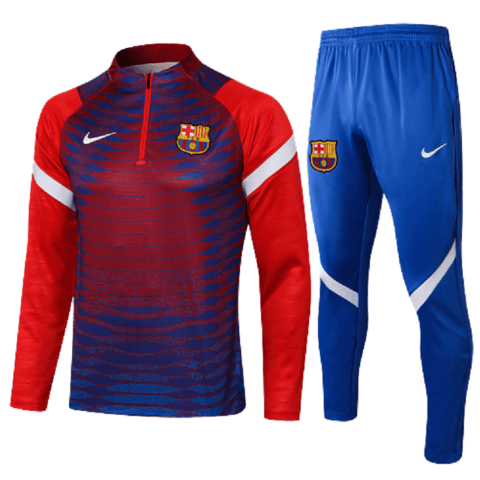 Conjunto Barcelona 21/22 Azul e Grená - Nike - Com Ziper - DA Sports Oficial