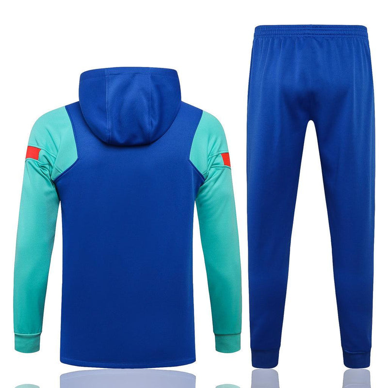 Conjunto Barcelona 21/22 Azul - Nike - Com Capuz - DA Sports Oficial