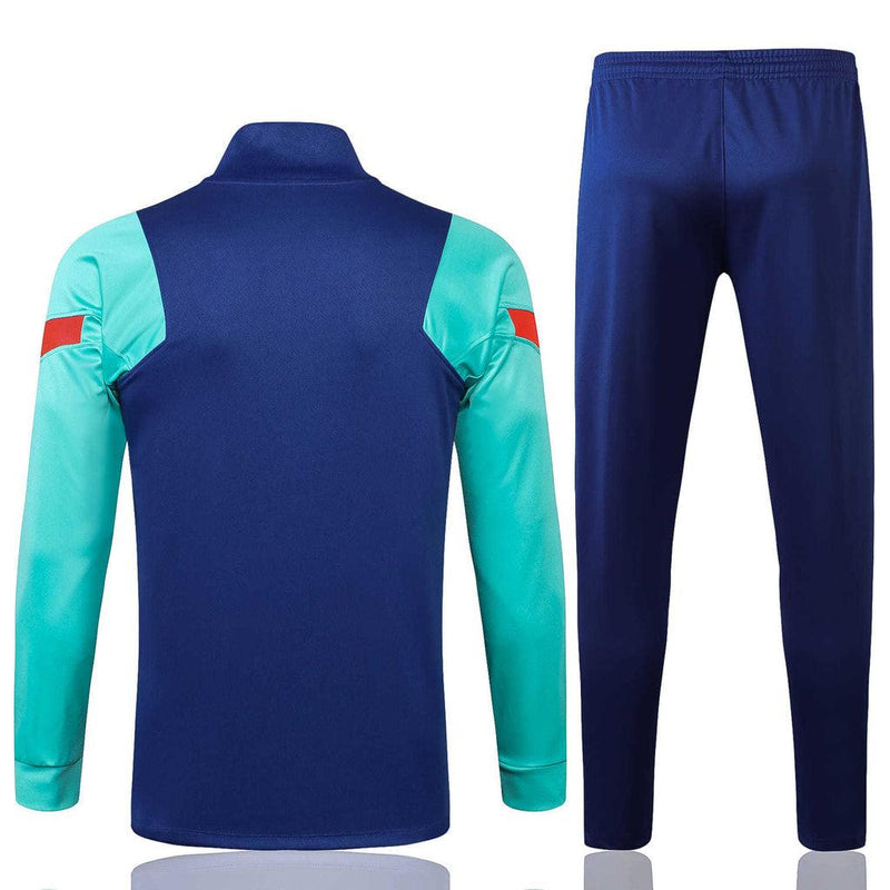 Conjunto Barcelona 21/22 Azul - Nike - Com Ziper - DA Sports Oficial