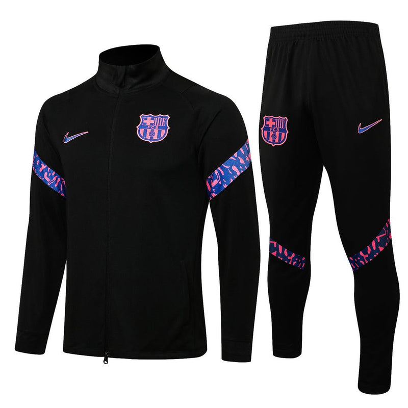 Conjunto Barcelona 21/22 Preta e Roxa - Nike - Com Fecho - DA Sports Oficial