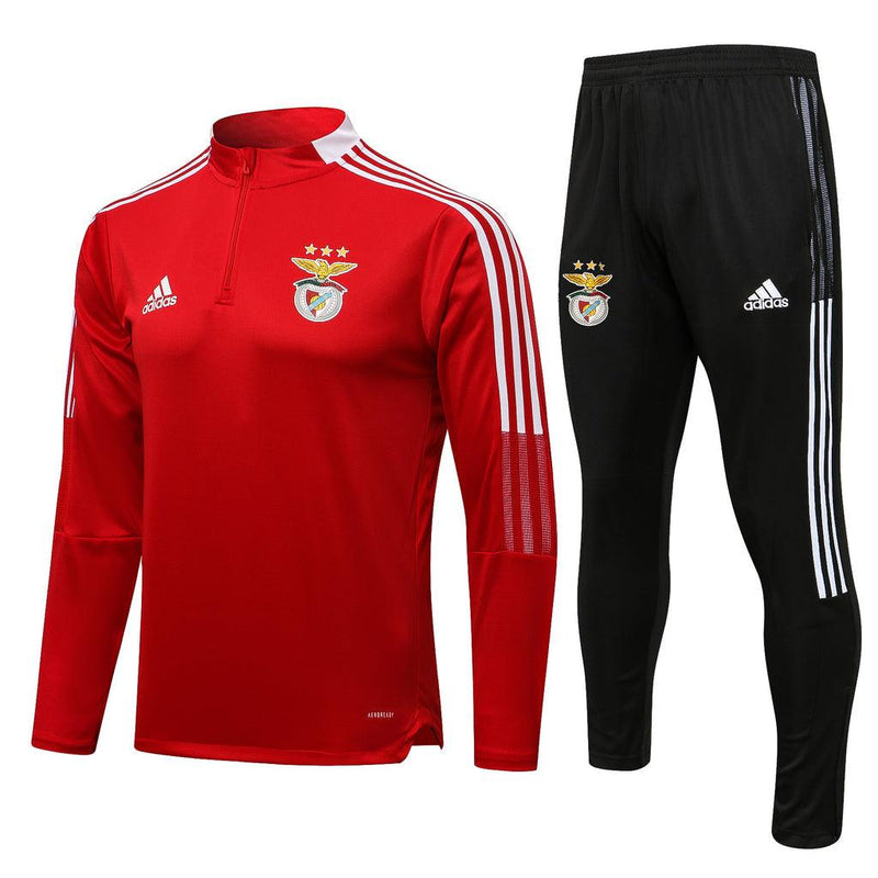 Conjunto Benfica 21/22 Vermelha - Adidas- Com Ziper - DA Sports Oficial