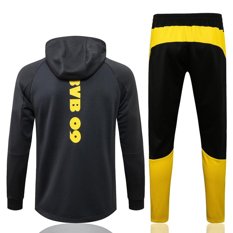 Conjunto Borussia Dortmund 21/22 Cinza - Puma - Com Capuz - DA Sports Oficial