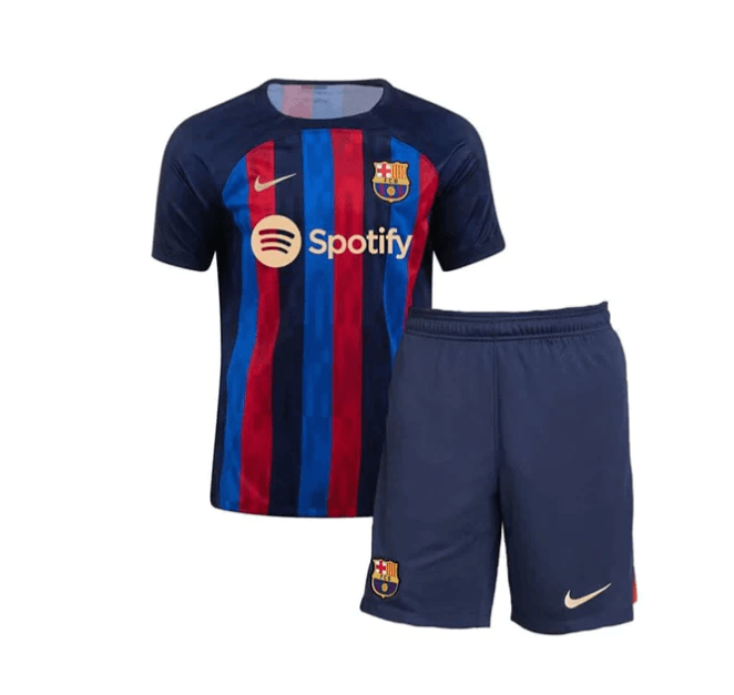 Conjunto Infantil Barcelona Home 22/23 - Azul e Grená - DA Sports Oficial