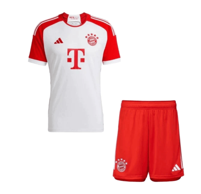 Conjunto Infantil Bayern de Munique Home 23/24 - Branco - DA Sports Oficial