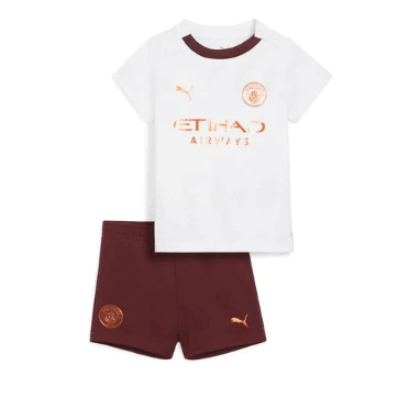 Conjunto Infantil Manchester City Away 23/24 - Branco - DA Sports Oficial