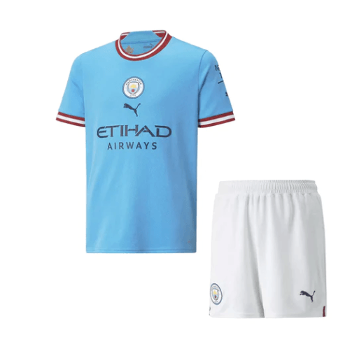 Conjunto Infantil Manchester City Home 22/23 - Azul - DA Sports Oficial