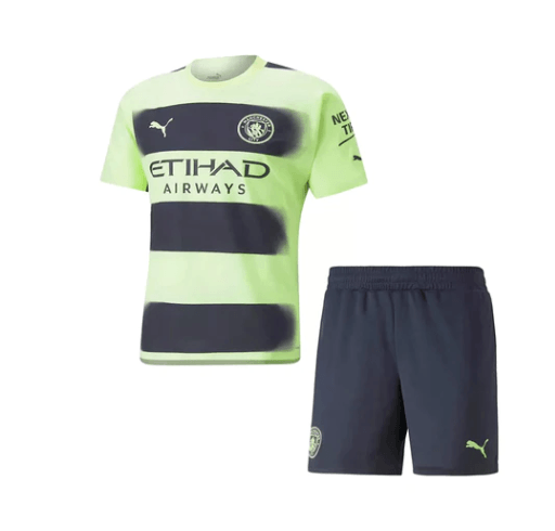 Conjunto Infantil Manchester City Third 22/23 - Verde - DA Sports Oficial