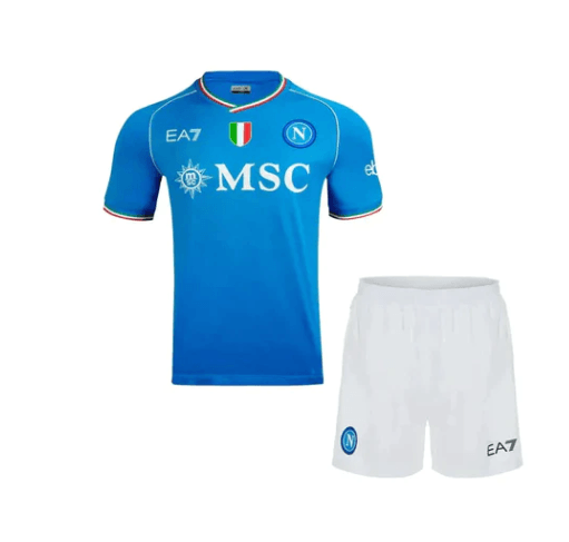 Conjunto Infantil Napoli Home 23/24 - Azul - DA Sports Oficial