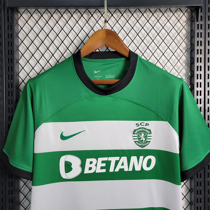 Camisa Sporting I 23/24  - Verde listrada